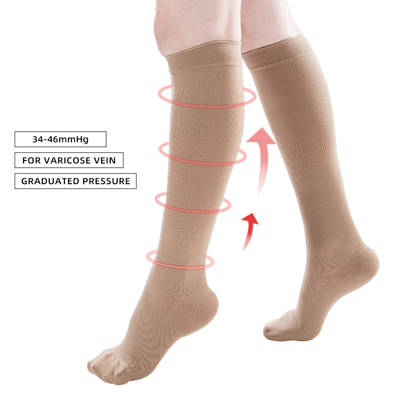 Compression Sock Medical - Gesloten teen medische compressiekousen 34-46mmHg spataderkousen