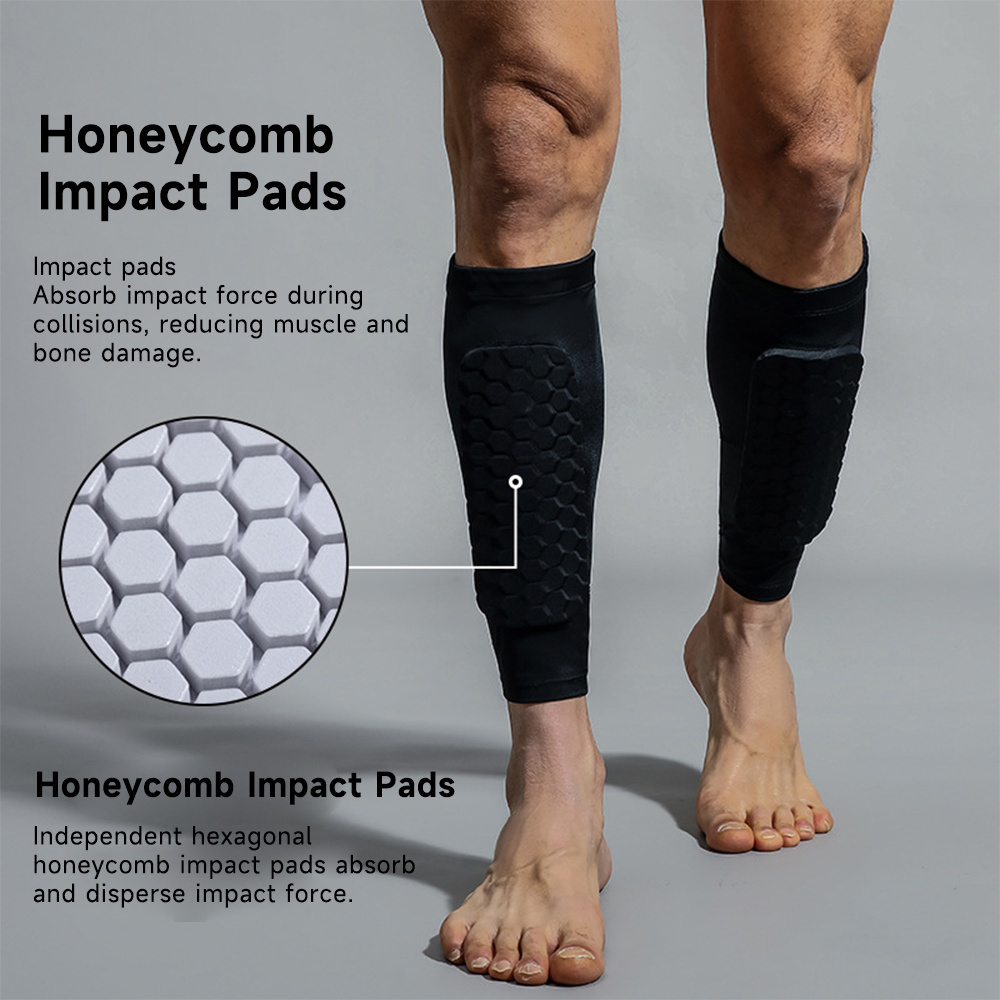 Compression Sleeve Calf - Verdikte voetbalscheenbeschermers Kuitcompressiemouw Honingraatpads Voetbal Skiën