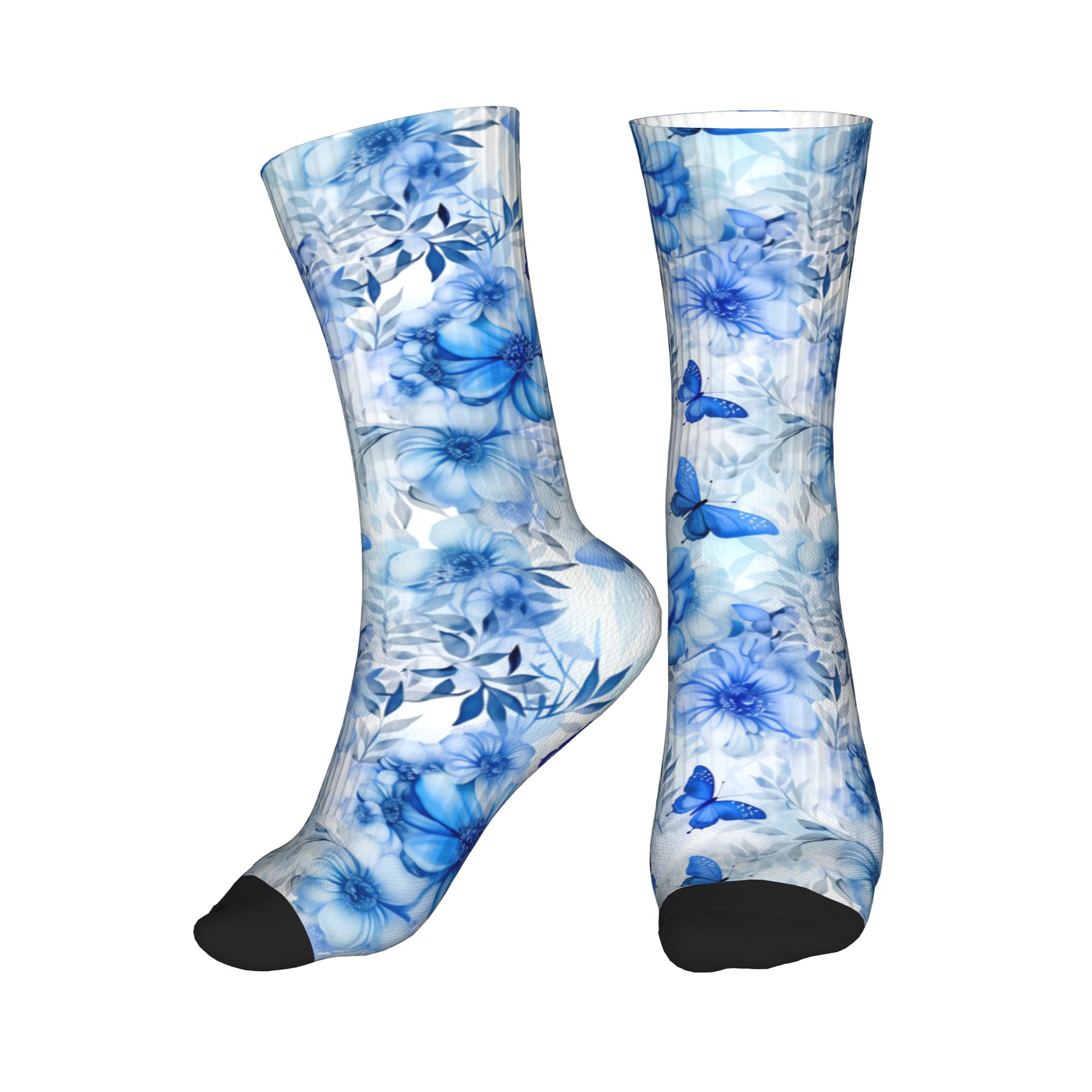 Dress Sock Men - Blauwe vlinderballetjurksokken Heren Dames Warme mode